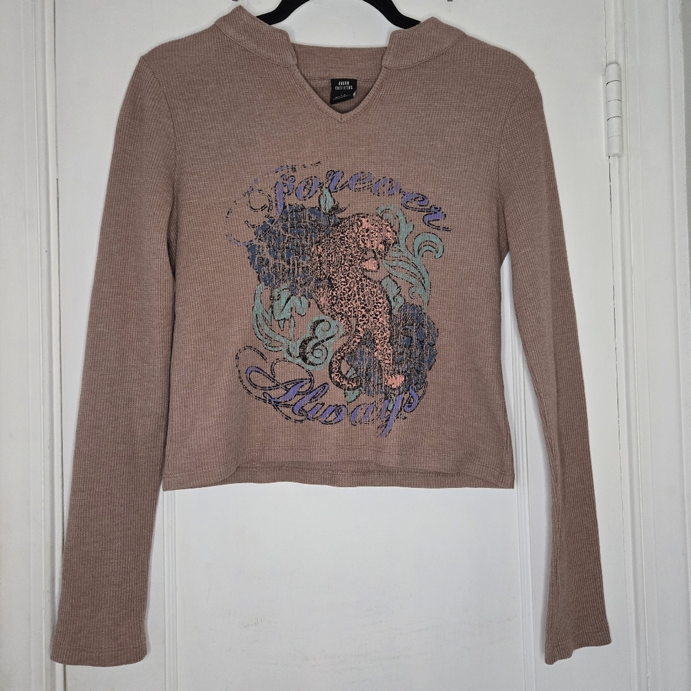 Urban Outfitters Brown Y2K Graphic Long Sleeve T-Shirt - S